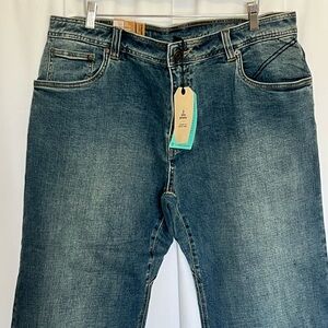 PrAna Axiom Jeans Mens 38x30 Blue Antique Stone Wash Straight Leg Organic Denim